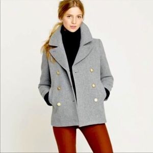 J.Crew Stadium Cloth Grey Wool Peacoat 14T